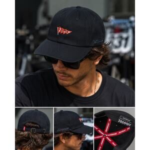 Fasthouse Hat Unisex One Size Black Adjustable Strapback Dad Cap Cotton New